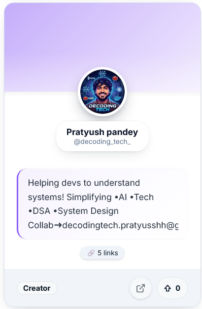 Decoding Tech — creator link in bio example