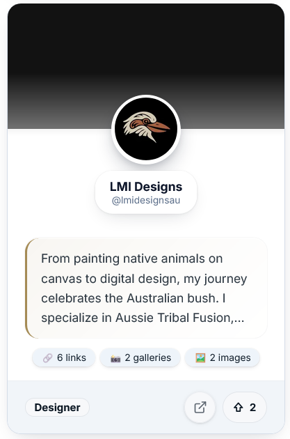 LMI Designs — Australian artist link in bio example